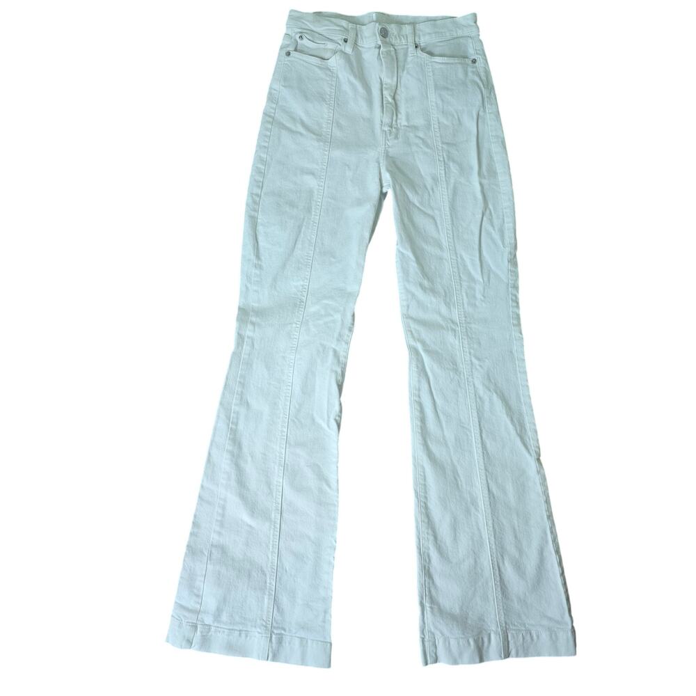 7 For All Mankind Ultra High Rise Dojo Jeans - White - Size 29